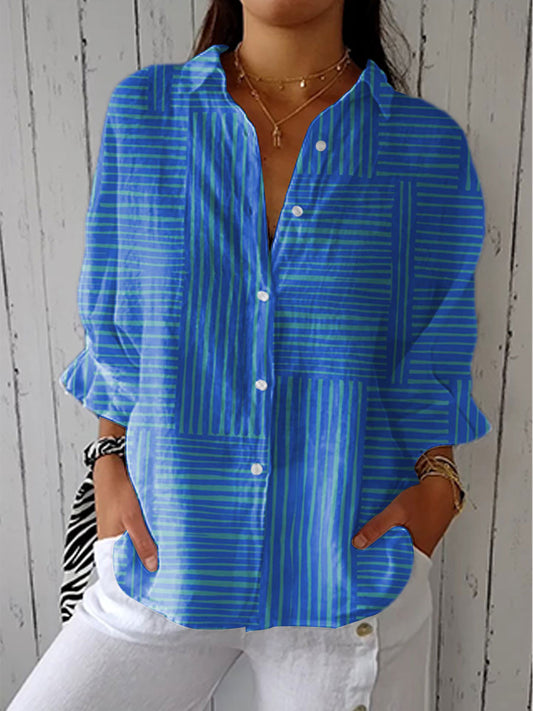 Alison - Blue Striped Blouse